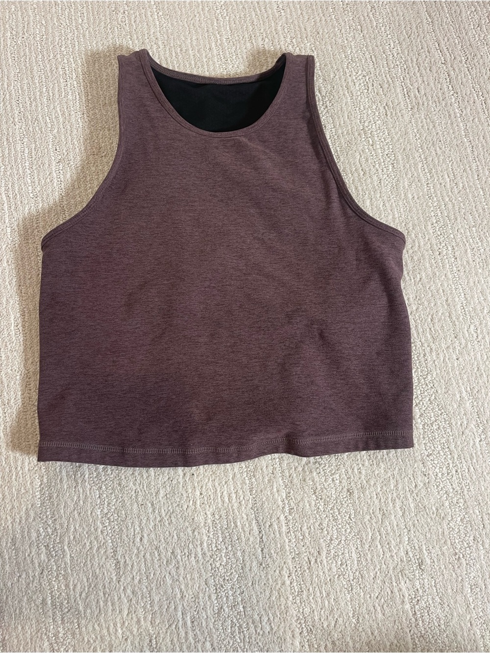 Vuori Heathered Plum Cropped Tank